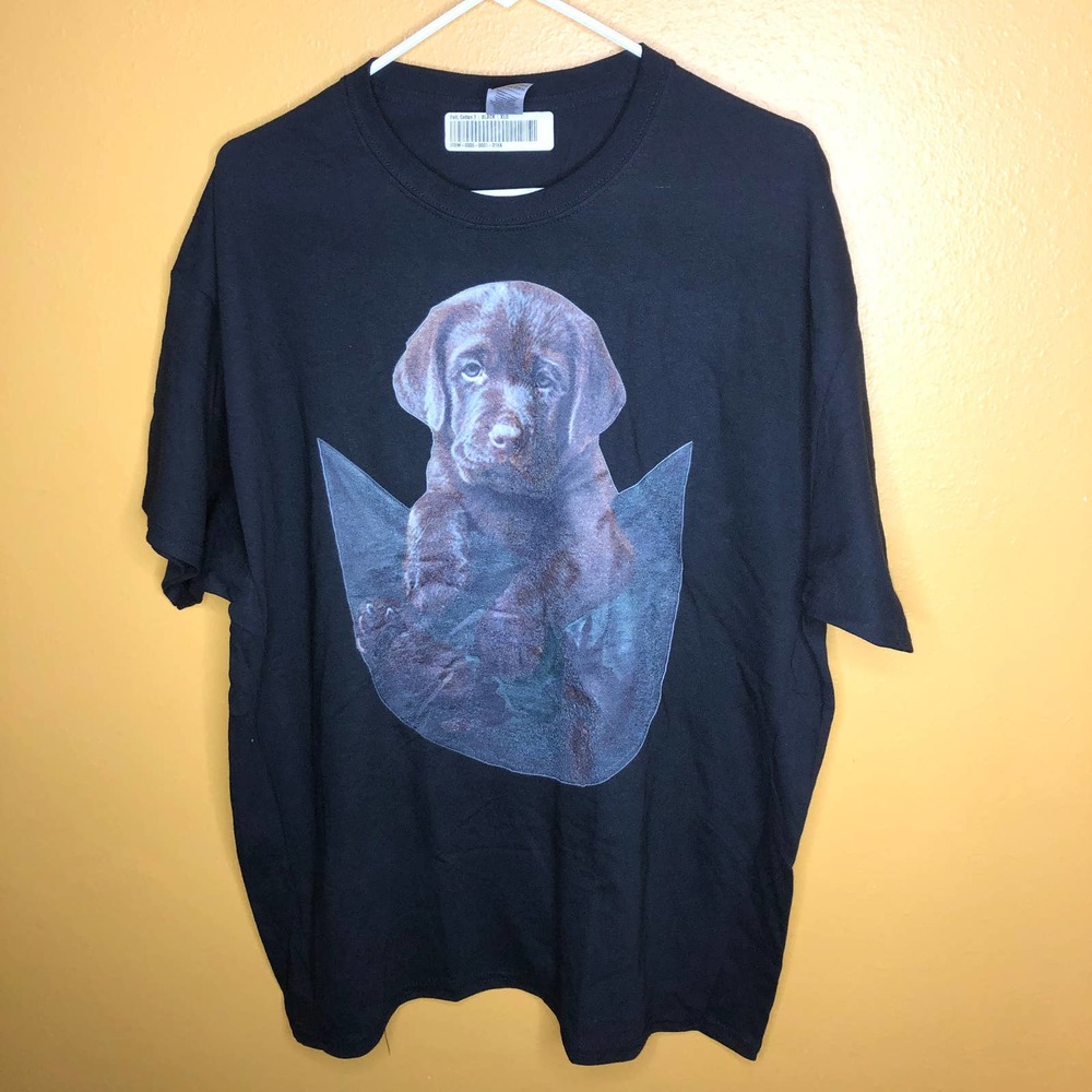 Labrador Shirt Dog Puppy Black Graphic Tee New XL